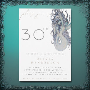 Adult Mermaid ANY Birthday Party Invitation