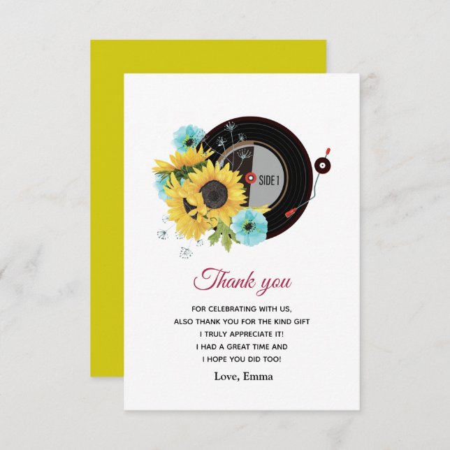 adult music thank you card (Front/Back)