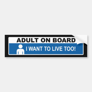 Adult On Board Bumper Sticker