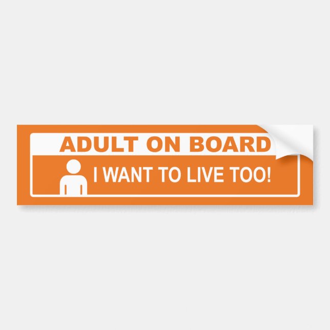 Adult On Board Bumper Sticker (Front)