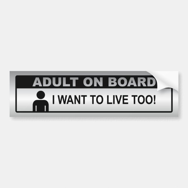 Adult On Board Bumper Sticker (Front)