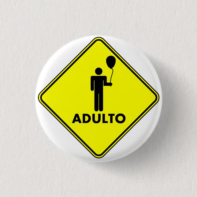 “ADULT” pin, 3,2 cm 3 Cm Round Badge (Front)