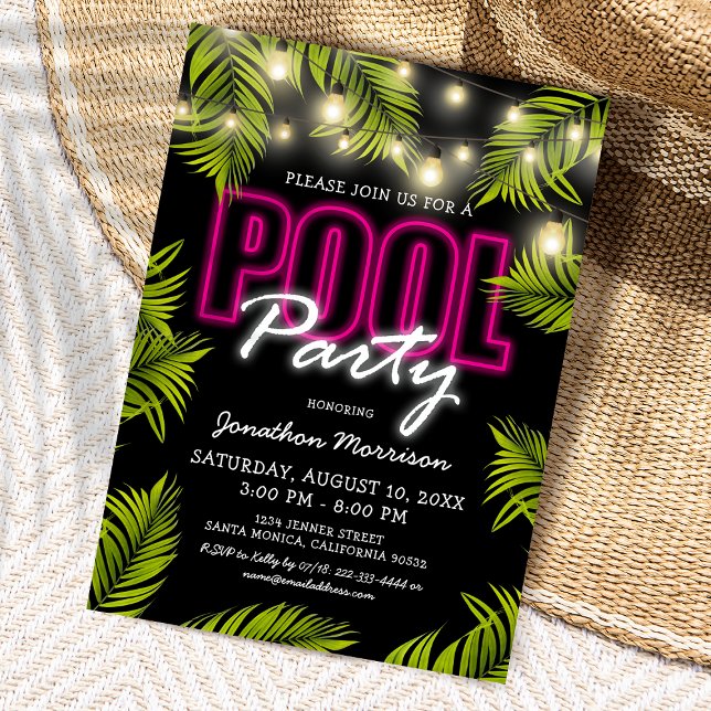 Adult Pool Party Summer Beach Birthday Invitation (Creator Uploaded)