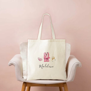 Adult Sleepover PJ Pajama Party Custom Name Gift Tote Bag