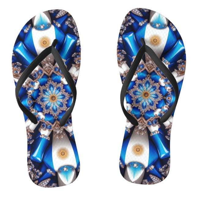 Adult Slim Straps with Argentinian Colours Jandals (Footbed)