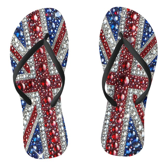 Adult Slim Straps with British Colours Jandals (Footbed)