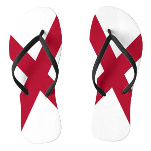 Adult Slim Straps with Flag of Alabama, USA Jandals