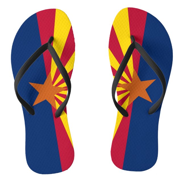 Adult Slim Straps with Flag of Arizona, USA Jandals (Footbed)