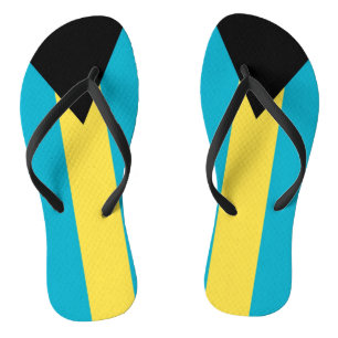 Adult Slim Straps with Flag of Bahamas Jandals