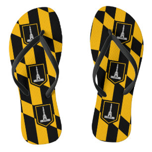 Adult Slim Straps with Flag of Baltimore, USA Jandals
