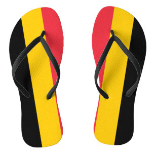 Adult Slim Straps with Flag of Belgium Jandals