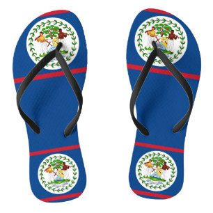Adult Slim Straps with Flag of Belise Jandals