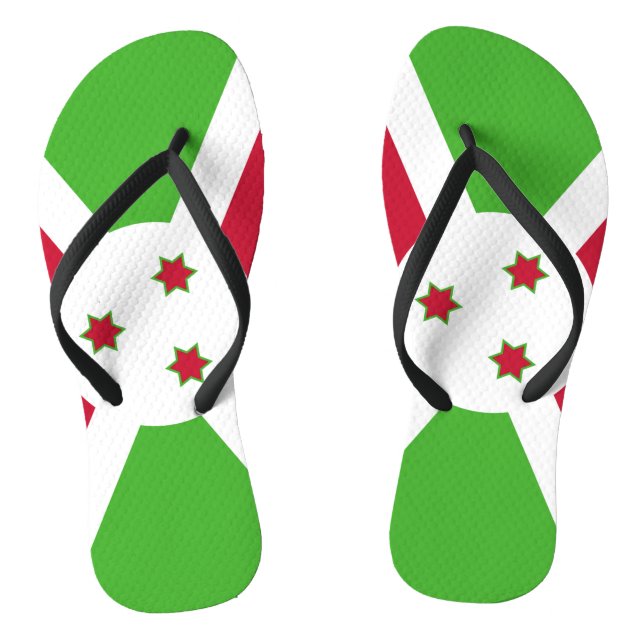 Adult Slim Straps with Flag of Burundi Jandals (Footbed)