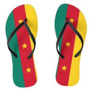 Adult Slim Straps with Flag of Cameroon Jandals