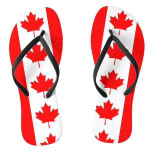 Adult Slim Straps with Flag of Canada Jandals