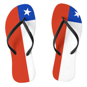 Adult Slim Straps with Flag of Chile Jandals