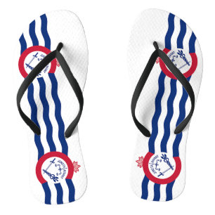 Adult Slim Straps with Flag of Cincinnati, USA Jandals