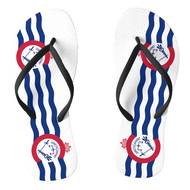 Adult Slim Straps with Flag of Cincinnati, USA Jandals (Footbed)
