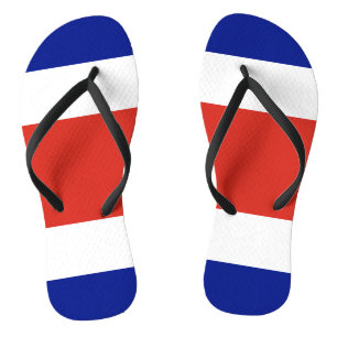Adult Slim Straps with Flag of Costa Rica Jandals