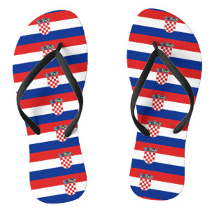 Adult Slim Straps with Flag of Croatia Jandals