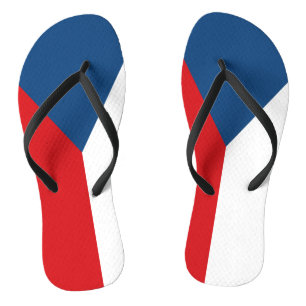 Adult Slim Straps with Flag of Czechia Jandals