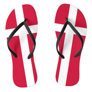 Adult Slim Straps with Flag of Denmark Jandals