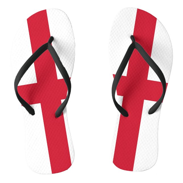 Adult Slim Straps with Flag of England, UK Jandals (Footbed)