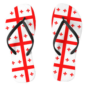 Adult Slim Straps with Flag of Georgia Jandals