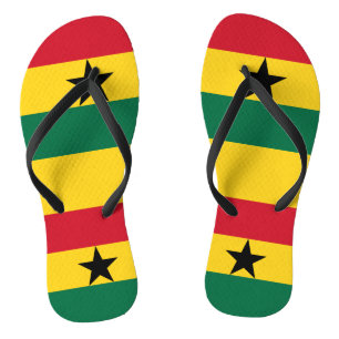 Adult Slim Straps with Flag of Ghana Jandals
