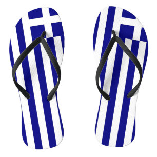 Adult Slim Straps with Flag of Greece Jandals