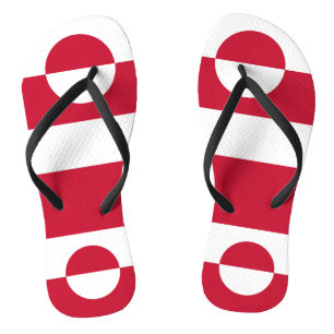 Adult Slim Straps with Flag of Greenland Jandals