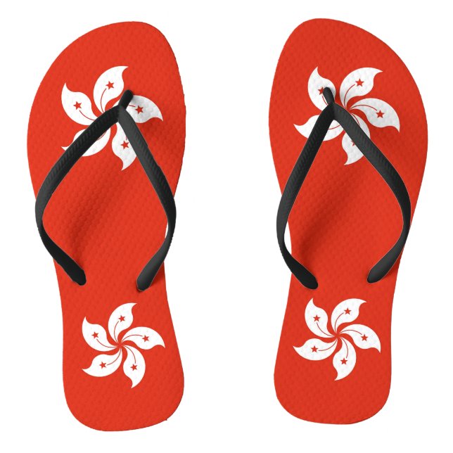 Adult Slim Straps with Flag of Hong Kong Jandals (Footbed)