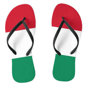 Adult Slim Straps with Flag of Hungary Jandals