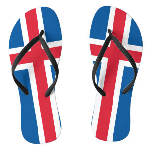 Adult Slim Straps with Flag of Iceland Jandals