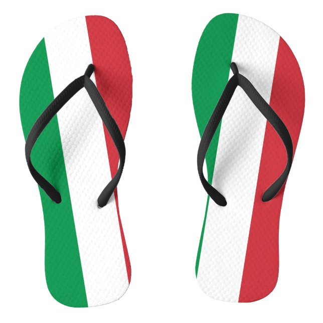 Adult Slim Straps with Flag of Italy Jandals (Footbed)