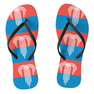 Adult Slim Straps with Flag of Kansas City Jandals