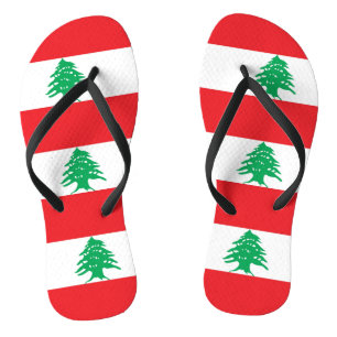 Adult Slim Straps with Flag of Lebanon Jandals