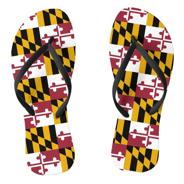 Adult Slim Straps with Flag of Maryland, USA Jandals (Footbed)