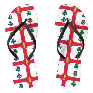 Adult Slim Straps with Flag of Montreal Jandals