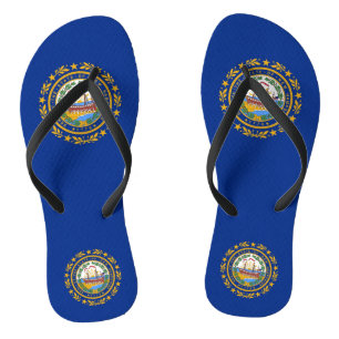 Adult Slim Straps with Flag of New Hampshire, USA Jandals