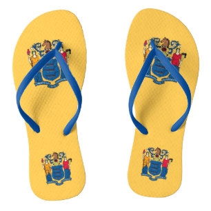 Adult Slim Straps with Flag of New Jersey, USA Jandals