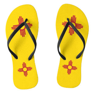 Adult Slim Straps with Flag of New Mexico, USA Jandals