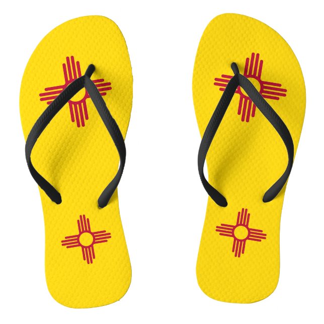 Adult Slim Straps with Flag of New Mexico, USA Jandals (Footbed)