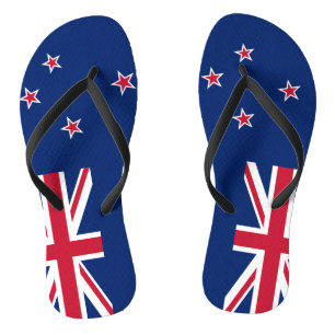 Adult Slim Straps with Flag of New Zealand Jandals