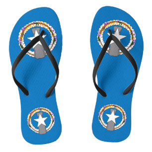 Adult Slim Straps with Flag of Northern Mariana Jandals