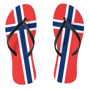Adult Slim Straps with Flag of Norway Jandals