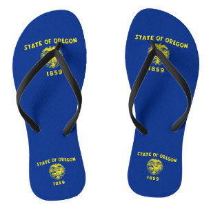 Adult Slim Straps with Flag of Oregon, USA Jandals
