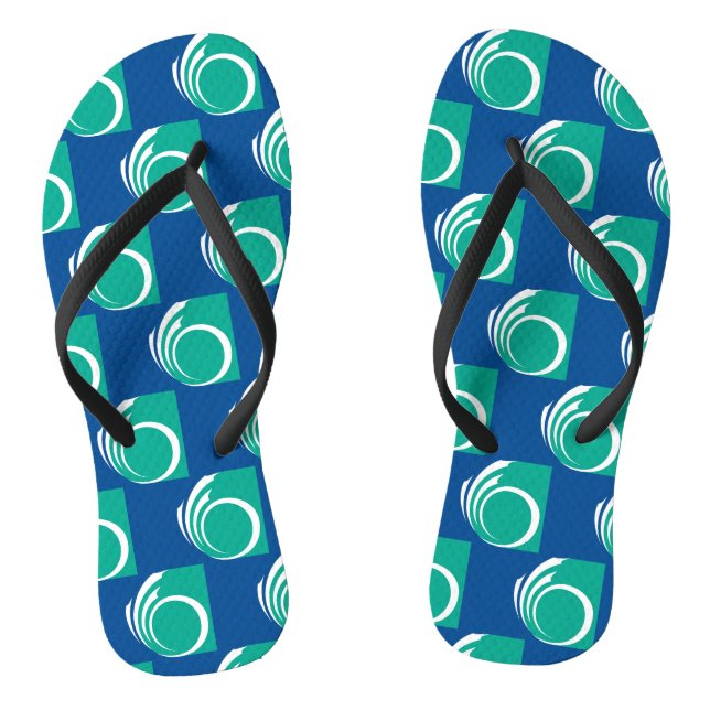 Adult Slim Straps with Flag of Ottawa, Canada Jandals (Footbed)