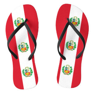 Adult Slim Straps with Flag of Peru Jandals