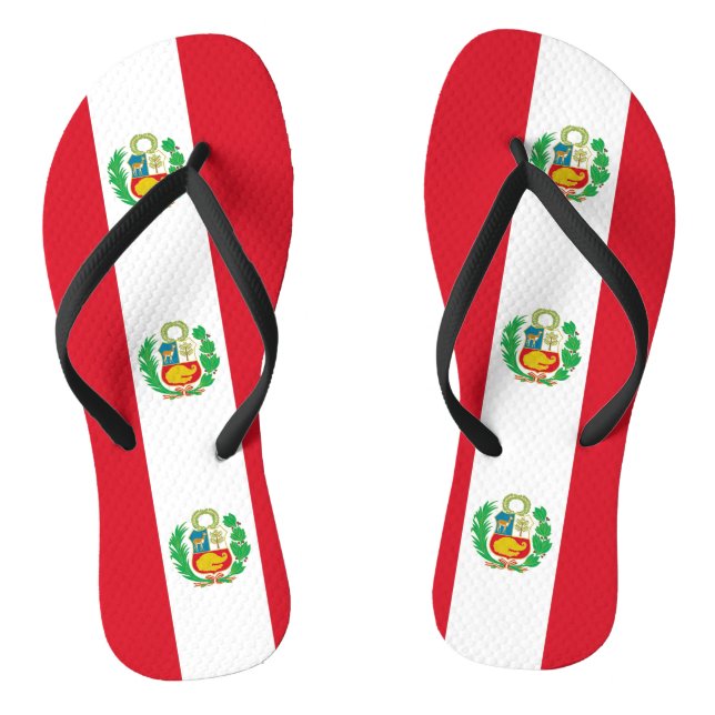 Adult Slim Straps with Flag of Peru Jandals (Footbed)